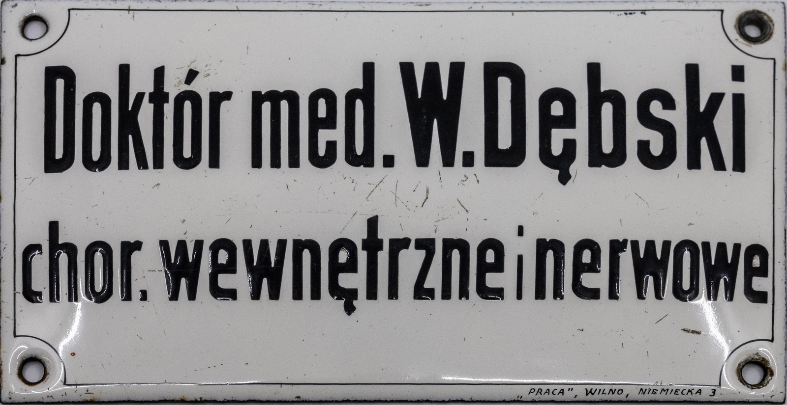 Iškaba „Doktór med. W. Dębski chor. Wewnętrzne i nerwowe“ - Image 3