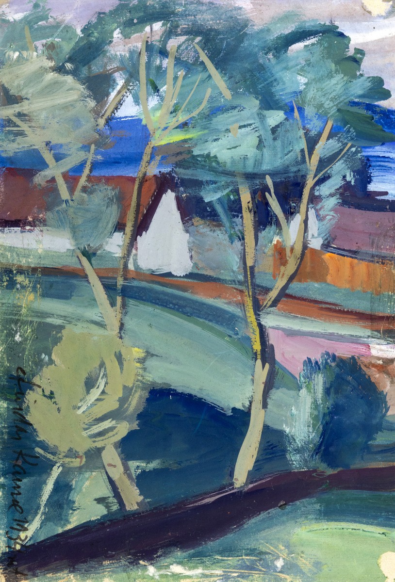 Antanas Gudaitis (1904 – 1989) Namelis prie tvenkinio / Etiudas Kaune (dvipusis) - Image 3