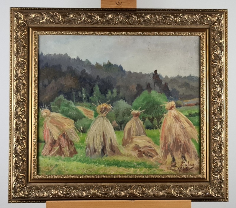 Edmundas Zobčinskis (Edmund Zobczynski, 1879–1964) Peizažas su gubomis / Sodas (dvipusis) - Image 2