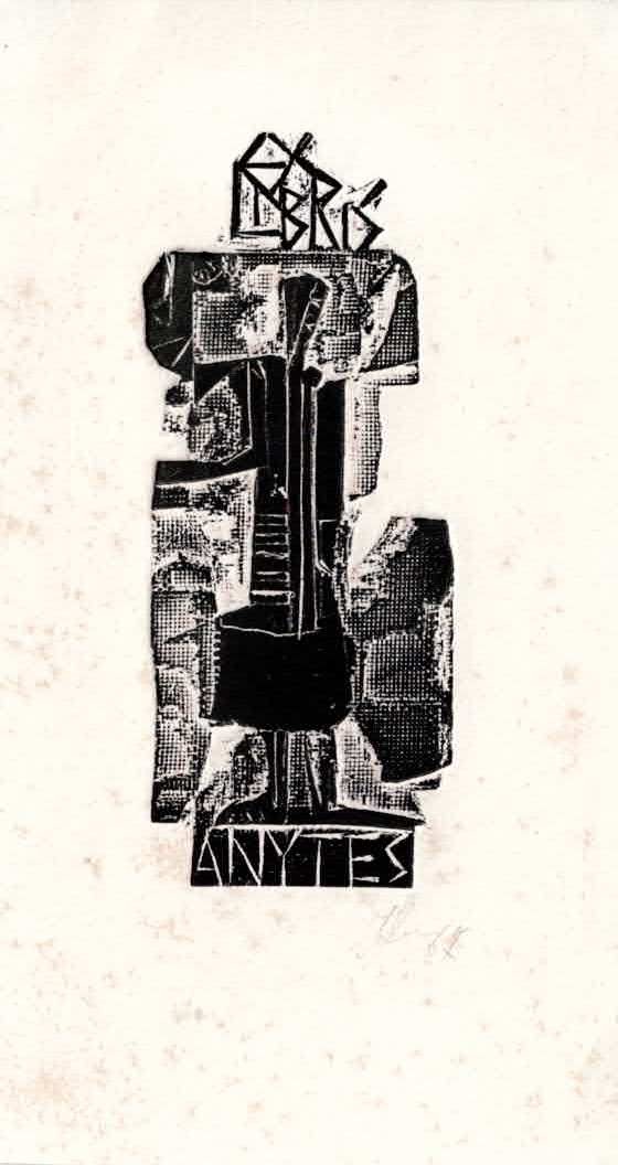 Antanas Kmieliauskas ekslibrisas Ex libris Anytes 1967